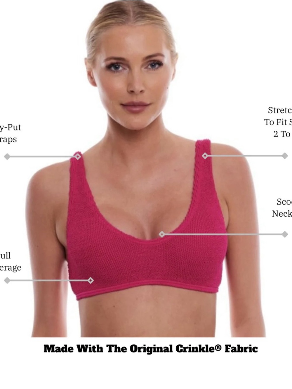NWT Love & Diamonds pink bikini top - Picture 6 of 7